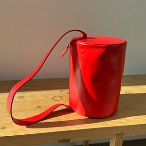 Building Block Bright Red Cylinder Bag
